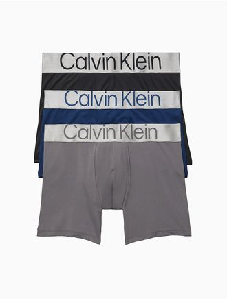 Calvin Klein Mens Reconsidered Steel Micro 3-Pack Boxer Brief - Multi - XL