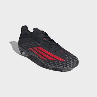 adidas Fussballschuh ADIDAS PERFORMANCE F50 PRO FIRM GROUND, Gr. 42,5, core schwarz, lucid rot, core schwarz, Synthetik, Textil, Schuhe Fussballschuh, Aussen