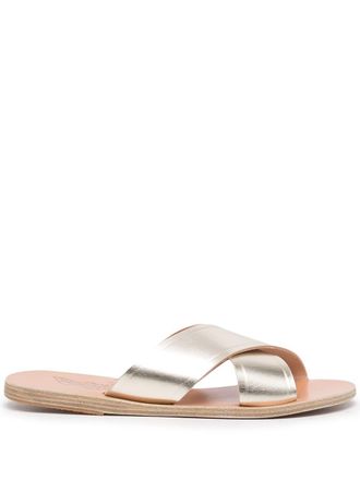 Ancient Greek Sandals Thais slip-on metallic sandals - women - Cactus Leather - 38 - Brown