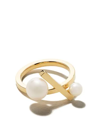 Tasaki Anello in oro 18kt Balance con perle Akoya