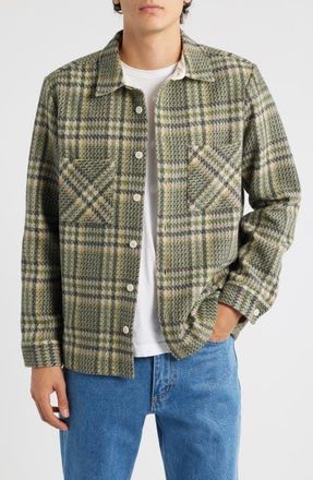 Wax London Whiting Plaid Wool Blend Button-Up Shirt Jacket in Green at Nordstrom, Size Xx-Large