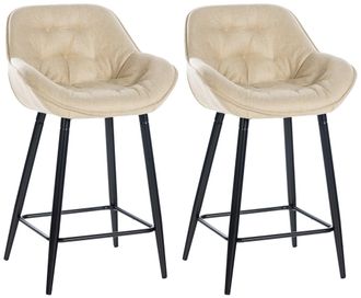 Clp Clp - Set De 2 Taburetes De Bar Gibson Crema Tela