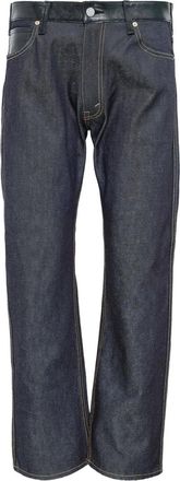 Junya Watanabe x Levis leather-patch jeans - men - Polyester - L - Black