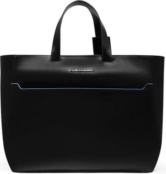 Piquadro Blue Square Laptop Shopper - Dames - Shoppers - Zwart - ONE Size - Leer - Tassen