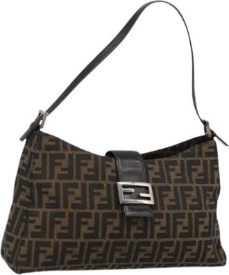 Fendi Pre-owned Zucca Canvas Shoulder Bag - Dames - Vintage Schoudertas - Bruin - ONE Size - Vintage