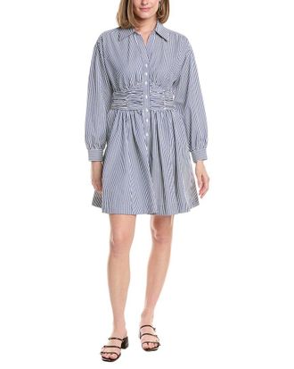 Julia Jordan Stripe Poplin Woven Mini Dress