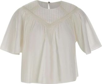 HUGO BOSS Benzy Blouse - Dames - Blouses - Wit - L - Katoen - Overhemden
