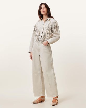 AllSaints Womens Cotton Jett Barrel Leg Denim Jeans, Size: 28