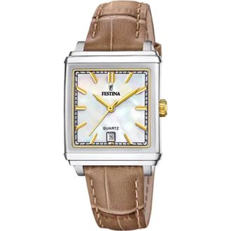 Festina On The Square Horloge - Dames - Horloges - Bruin - ONE Size - Leer - Accessoires