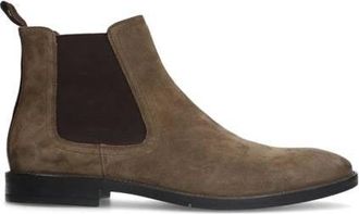 Manfield su&egrave;de chelsea boots taupe
