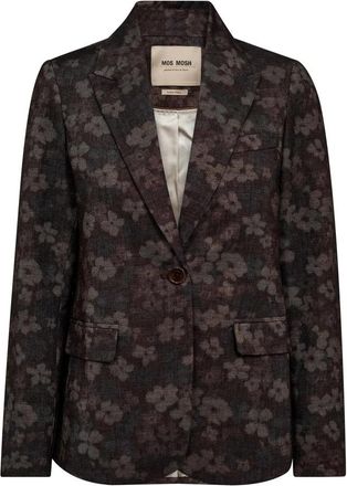 Mos Mosh Elegante Blazer met V-hals en klepzakken - Dames - Blazers - Bruin - L - Katoen - Jassen