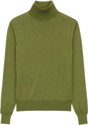 Saint Laurent Kasjmierwolijf Roll Neck Sweater - Heren - Cashmere truien - Groen - M - Wol - Truien & Vesten