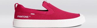 Cariuma Womens Cariuma IBI Low Sneaker Pantone Viva Magenta Knit Casual Shoes HAWK839