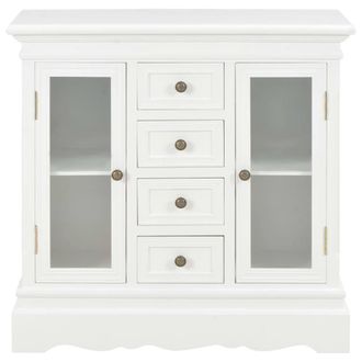Berkfield Home Sideboard White 70x28x70 cm Solid Pine Wood | Size: 70 x 28 x 70 cm
