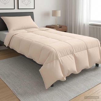 vidaXL Vidaxl Set Di Piumoni 2 Pz 137 X 200 Cm Inverno 350 Gsm Beige