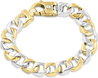 Pompeii3 Mens Solid Cuban 14k Gold (70grams) or Platinum (112gram) Two Tone 13mm Bracelet 9