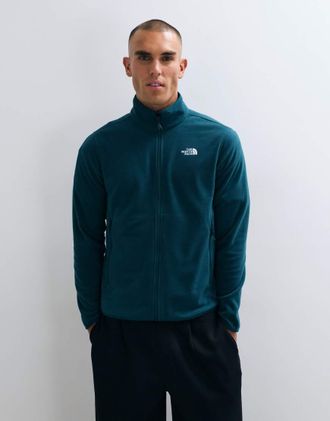 The North Face fleece Glacier con zip intera in pacific teal-Verde