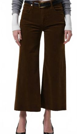 Citizens Of Humanity Lyra Raw Hem Ankle Wide Leg Corduroy Pants In Manuka