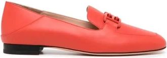 Bally Ellah Logo Plaque Leather Loafers, Brand Size 37.5 ( US Size 7 )