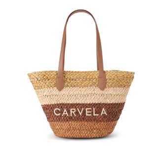 Carvela Womens Nicola Straw Basket Bag - Tan Fabric - One Size