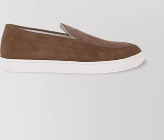 Brunello Cucinelli slip-on suede leather sneakers