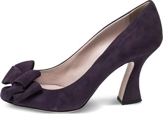 Miu Miu Pumps con fiocco in pelle scamosciata 85mm - Rosso