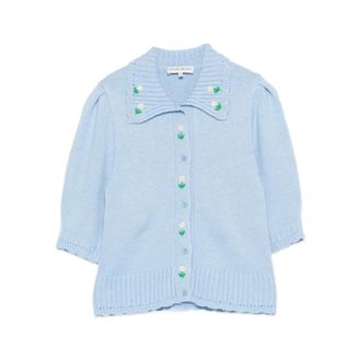Stine Goya Cardigan 2359 in lana a maglia a bolle di peso medio - - Knitwear - Donna - Blu - M