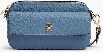Tommy Hilfiger Womens Allover Monogram Crossbody Bag - Misty Sky