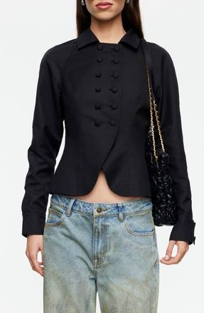 Lioness Form Double Breasted Jacket in Noir at Nordstrom, Size X-Large