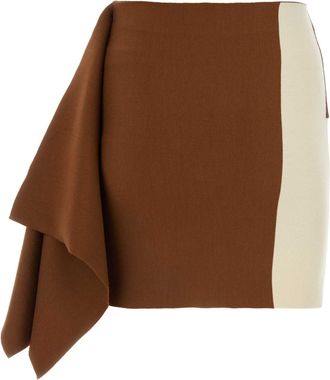 Fendi Womens Colorblock Wool Mini Skirt Multicolor