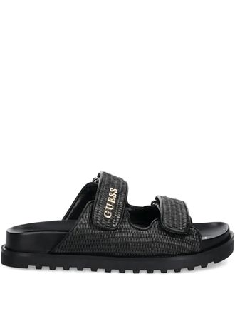 Guess Co Fadeliza woven-strap flat sandals - women - Fabric/Rubber/Polyurethane - 36 - Black