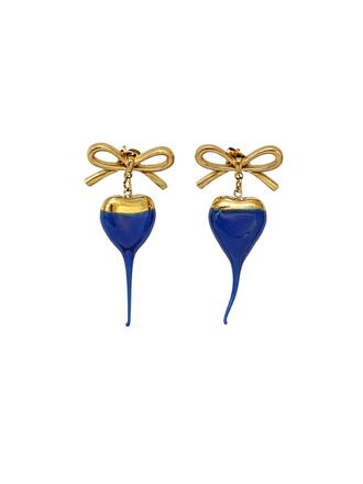 Ottolinger Womens Drop Earrings Bow-Heart Gold