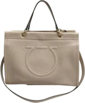 Ferragamo Pre-owned Handbags, female, Beige, Size: ONE SIZE Pre-owned ee-21 Handbag