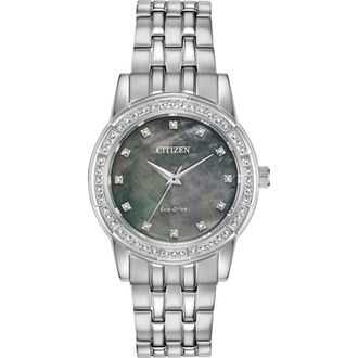 Citizen Womens Silhouette Crystal Accented Bracelet Watch, 31mm in Silver at Nordstrom Rack