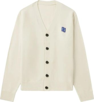Ader Error Sig; BL Tag logo-patch button cardigan - unisex - Wool/Cotton - M - Neutrals