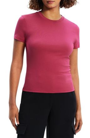 Theory Tiny Apex Organic Pima Cotton T-Shirt in Deep Rose at Nordstrom, Size Petite