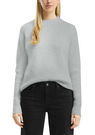 QS by s.Oliver Strickpullover QS, Damen, Gr. XXL, light grau, Strick, Obermaterial: 85% Polyester, 13% Polyacryl, 2% Elasthan, unifarben, l&auml;ssig geschnitten h&uuml;ftbede
