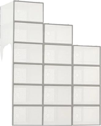 OEM Cajas Para Guardar Zapatos, Dise&ntilde;o Apilable, A Prueba De Polvo, Color Gris
