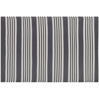 Beliani Beliani - Alfombra De Exterior Sint&eacute;tica Blanco/negro 120 X 180 Cm Patr&oacute;n A Rayas Estilo Moderno Delhi