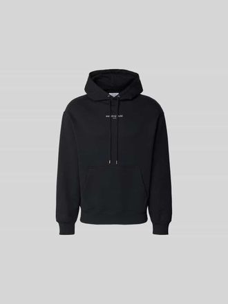 Maison Kitsun&eacute; Hoodie mit Label-Stitching in Black, Gr&ouml;&szlig;e XL