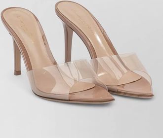 Gianvito Rossi elle 85 mm pointed toe transparent strap mules