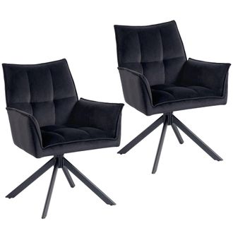 HOMCOM Sillas de comedor 63x64x85 cm negro