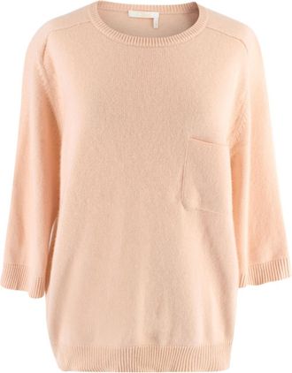 Chlo&eacute; Cropped Sleeve Cashmere Jumper Size M