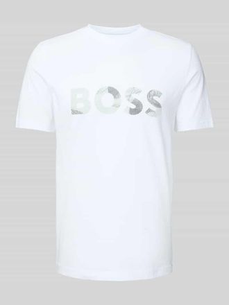 HUGO BOSS T-Shirt mit Logo-Print und Rundhalsausschnitt in Weiss, Gr&ouml;&szlig;e XXXL