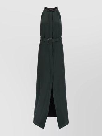 Tom Ford halter neck sleeveless belted floor length dress