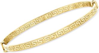 Canaria Canaria Italian 10kt Yellow Gold Greek Key Bangle Bracelet