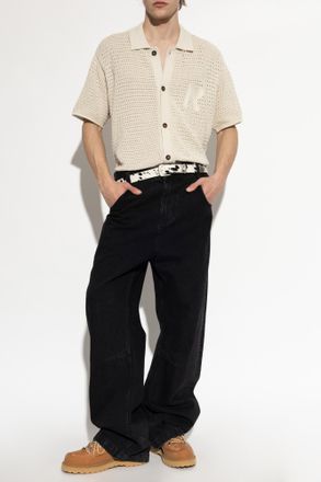 Represent Short-sleeved Cardigan, Mens, Cream