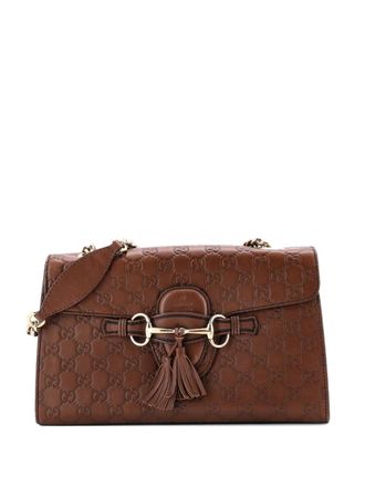 Gucci Emily Chain Flap Bag Guccissima Leather Medium shoulder bag - Brown