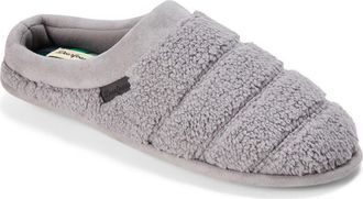 Dearfoams Asher Quilted Plaid Clog Slipper in Medium Grey at Nordstrom, Size X-Large