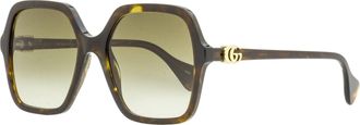 Gucci GG1072S Square Tortoiseshell Acetate Sunglasses - Brown
